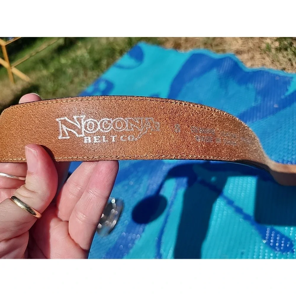 Nocona Belt Co Brown Leather Cross Belt Rhinestone Western Bling Women ‎ S 28-32